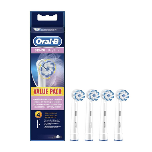 Oral-B EB 60-4 глава на четка за зъби 4 броя Син, Бяла (BRA-OBEB60-4)